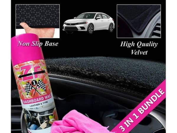 Honda Civic 2022-2024 Dashboard Cover Bundle: Velvet Cover, Dashboard Polish, and Microfiber Cloth