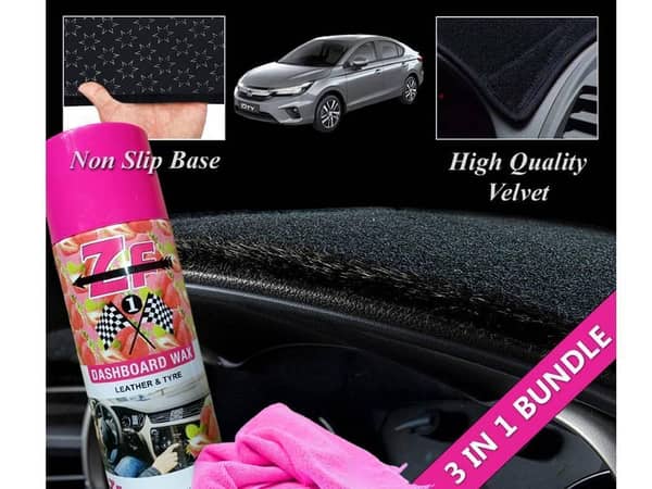 Honda City Dashboard Cover, Polish, and Microfiber Cloth Bundle (2021-2024)