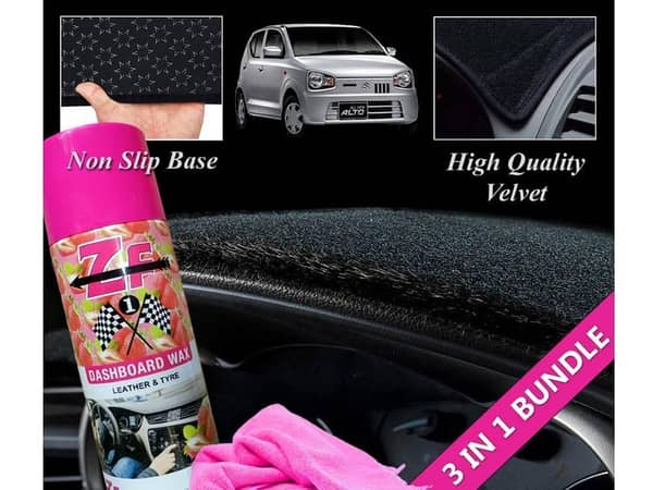 Suzuki Alto 2019-2024 Dashboard Bundle: Velvet Cover, Polish, and Microfiber Cloth