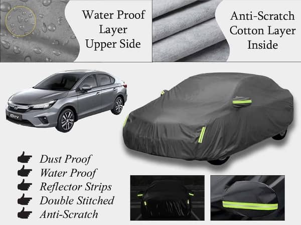 Honda City 2021-2025 Car Top Cover - Grey, Double Layer, Heat and Water Resistant, Scratch-Proof