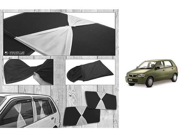 Foldable Sun Shades for Suzuki Alto VXR (2000-2012) with Fancy Design