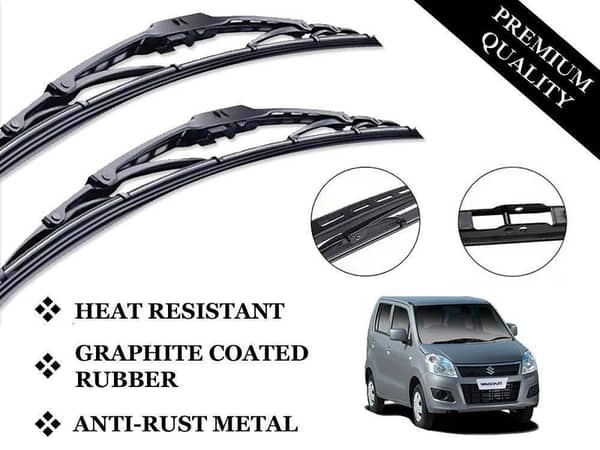 Suzuki Wagonr Wiper Blades - Metal Design, Graphite Coated Rubber, Anti-Rust and Durable Performance