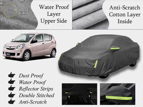 Daihatsu Mira Top Cover (2007-2012) - Grey, Double Layer, Heat and Water Resistant, Anti-Scratch