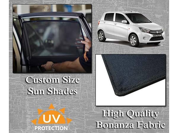 Sun Shades for Suzuki Cultus 2017-2022 | Made with Bonanza Fabric and Thick Rods | Fits Original Size