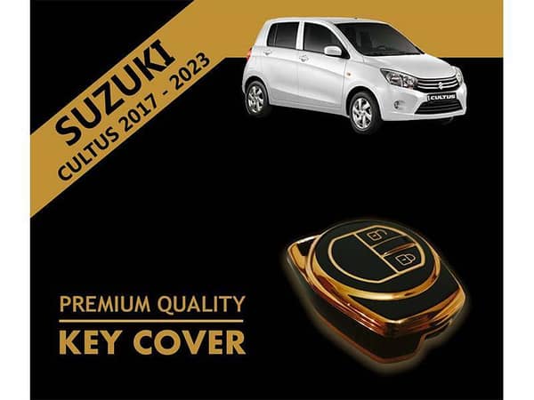 Key Cover for Suzuki Cultus (2017-2023) - Black Gold PVC - Set of 2