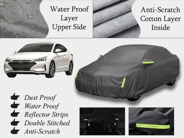 Hyundai Elantra 2018-2024 Grey Top Cover | Double Layer, Waterproof & Scratch-Resistant