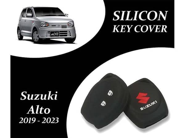 Key Cover for Suzuki Alto 2020-2023 | Silicone Material | Black | Single Pack