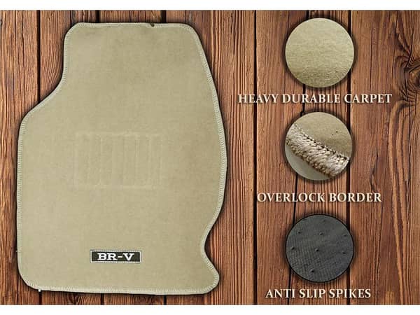 Beige Carpet Mats for Honda BRV (2017-2021) - Genuine Shape and Quality