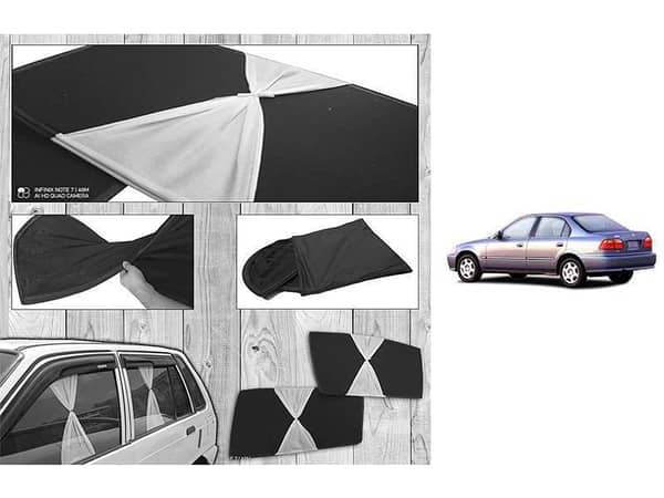 Foldable Sun Shades for Honda Civic 2000-2001 with Fancy Design
