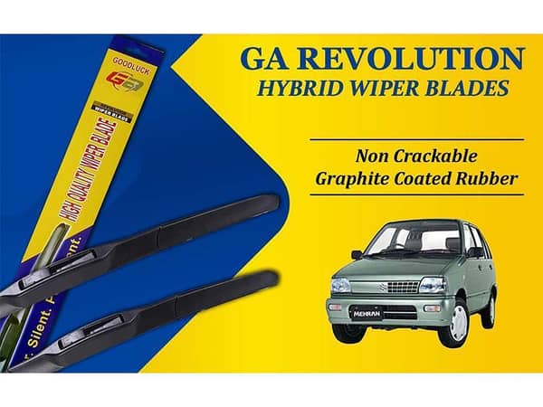 GA Revolution Hybrid Wiper Blades for Suzuki Mehran (1988-2019) | Graphite Coated Rubber, Non-Cracking Design
