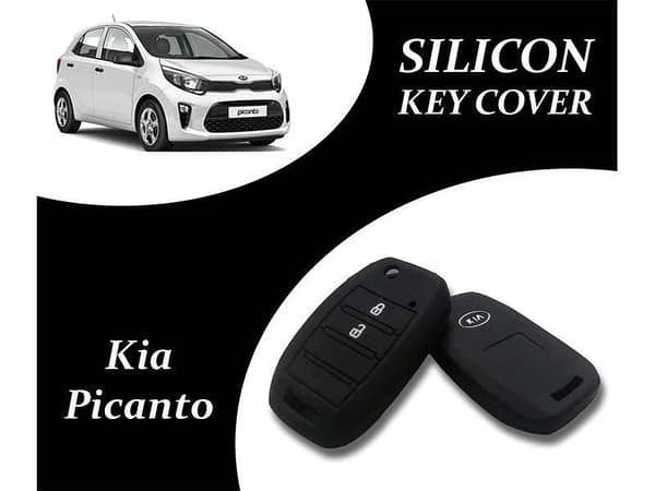 Silicone Key Cover for Kia Picanto (2019-2023) - Black - Set of 2