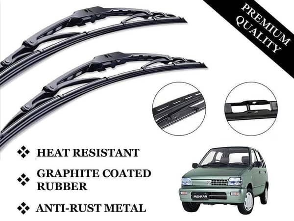 Metal Wiper Blades for Suzuki Mehran | Graphite Coated and Anti-Rust Design