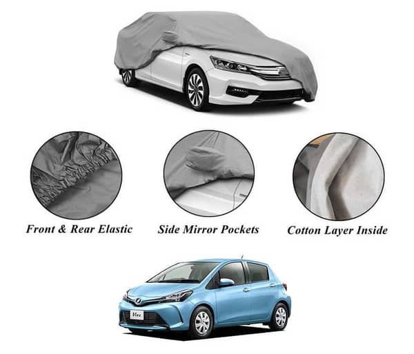 Toyota Vitz Car Top Cover (2011-2017) with Non-Woven Outer Layer and Inner Cotton Layer