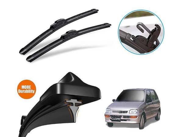 Silicone Wiper Blades for Daihatsu Cuore 2000-2012 | Graphite Coated Soft Rubber | 1 Pair