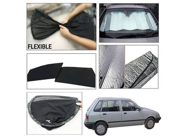 Bundle of Suzuki Khyber Foldable Shades and Front Silver Windscreen Shade