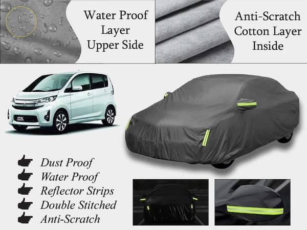Mitsubishi EkWagon 2013-2019 Grey Top Cover - Double Layer, Anti-Scratch, Heat and Water Resistant