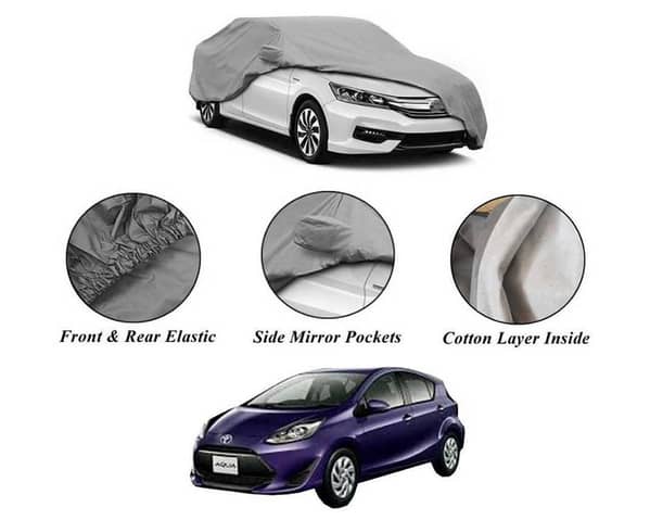 Toyota Aqua Car Top Cover (2013-2020) with Non-Woven Cotton Inner Layer, Waterproof and Anti-Scratch Features