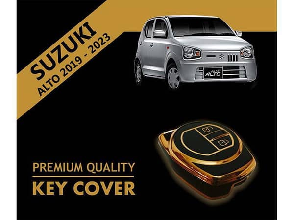 Key Cover for Suzuki Alto (2019-2023) - Black Gold PVC, Single Pack