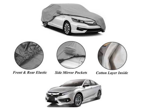 Honda Civic Car Top Cover (2016-2020) with Non-Woven Cotton Layer, Waterproof and Scratch-Resistant Design