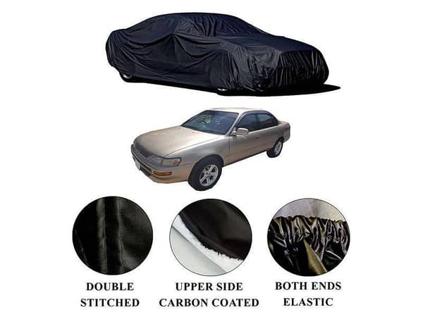 Toyota Corolla Car Top Cover (1996-2002) - Polymer Carbon Coated, Double Stitched, Waterproof