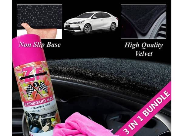 Toyota Corolla 2014 - 2024 Dashboard Cover Bundle with Dashboard Polish and Microfiber Cloth
