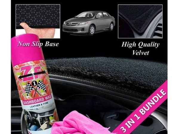 Toyota Corolla Dashboard Cover (2009-2013) with Dashboard Polish and Microfiber Cloth - 3-Piece Set