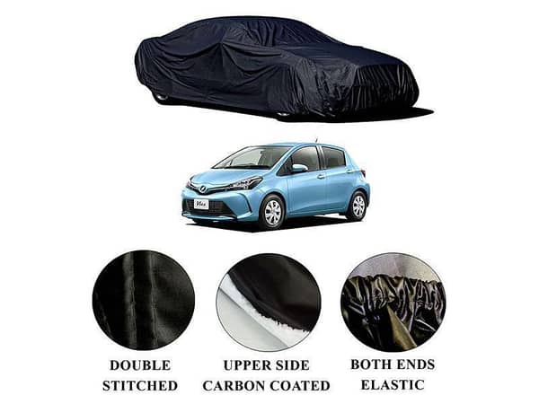 Toyota Vitz Car Top Cover (2010-2015) - Polymer Carbon Coating, Double Stitched, Waterproof