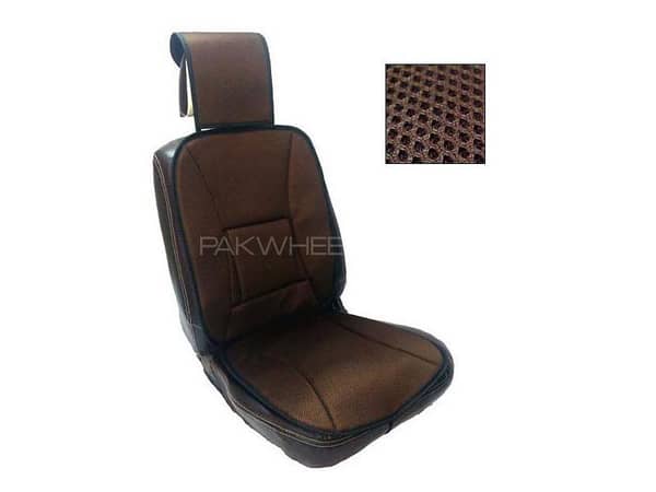 Brown Universal Net Car Seat Cushion - 1pc | Washable Synthetic Material