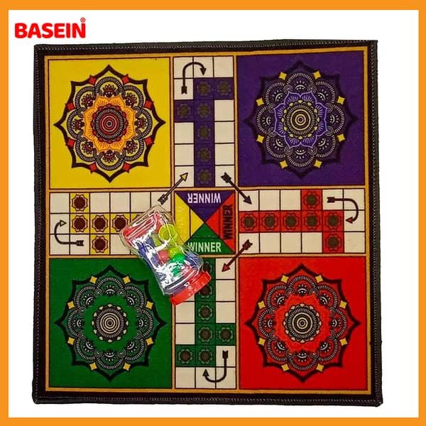Large 2x2 Ft Jumbo Ludo Game Board with Foldable and Washable Design and Gotte Set