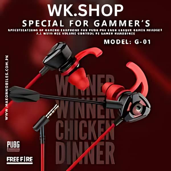 WK. SHOP G-01 Universal Wired Earphones with Heavy Bass, Detachable Mic, Compatible with Mobile, PC, PS5, Xbox, and Nintendo Switch