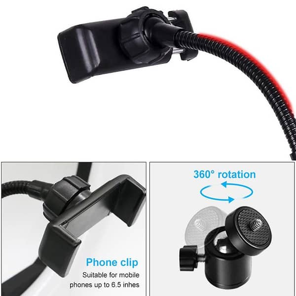 MJ33 33CM RGB LED Soft Ring Light with USB Plug and Phone Holder