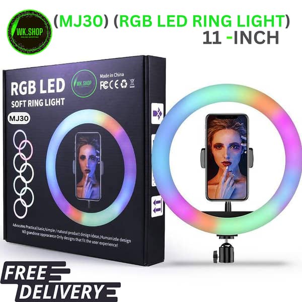 UrbanSale RGB LED Ring Light MJ26, MJ30, MJ33, MJ36, MJ45, MJ56 with Phone Holder for Selfies and Streaming