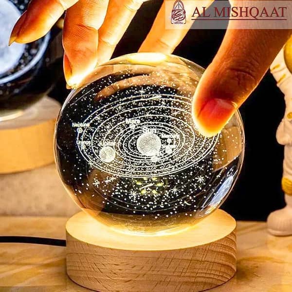 Galaxy Saturn Moon USB LED Night Light Crystal Ball Table Lamp for Bedrooms, Home Decor, and Children's Birthday Gifts
