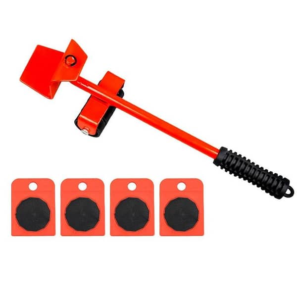 5-Piece Heavy Duty Furniture Lifter and Transport Tool Set for Moving and Handling Furniture with Wheelbarrow Mover