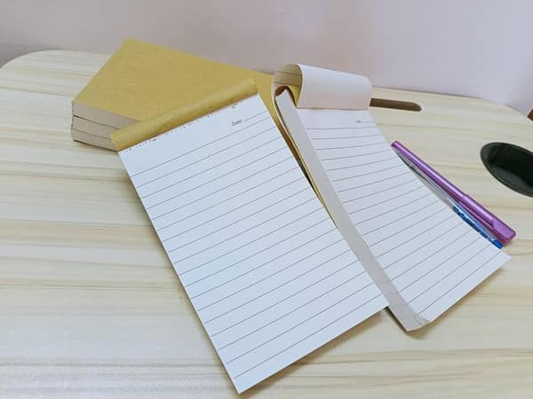 100 Sheets Cream Lined Writing Paper Pads - 19.5 x 11 cm Perforated for Note Taking and Billing