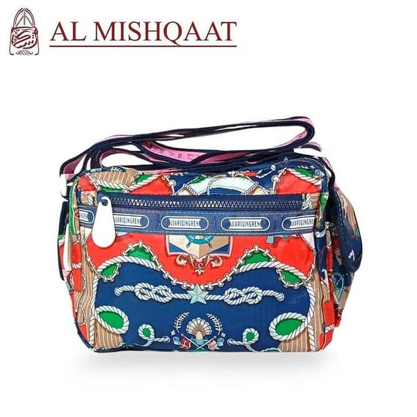Nylon Crossbody Bag for Women Viral Design - Multi-Color 3 White Zip Design for Travel and Daily Use