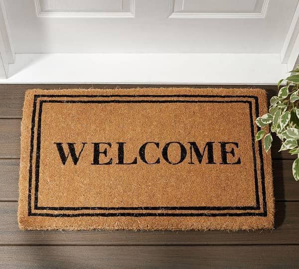 Welcome Mat Made of Artificial Coir with Anti-Slip Design for Front Door Use