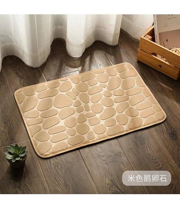 Coral Wool Non-Slip Memory Foam Bath Mat, 50X75 cm, Highly Absorbent Bathroom Floor Mat