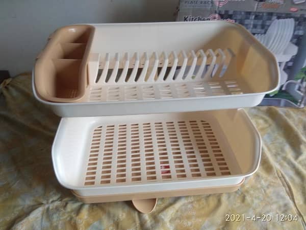 Stainless Steel 2 Layer Dish Drainer Rack for Kitchen Storage - Space Saver Plate Holder with Water Drainage Function