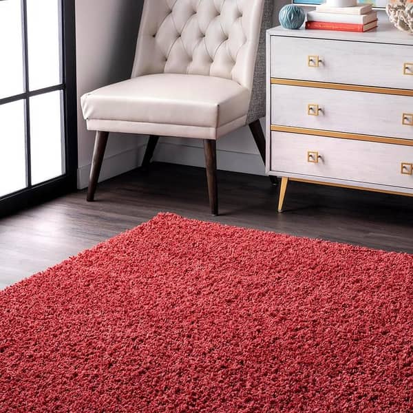 Peach Microfiber Shag Rug Runner - 3 x 5 Feet Size