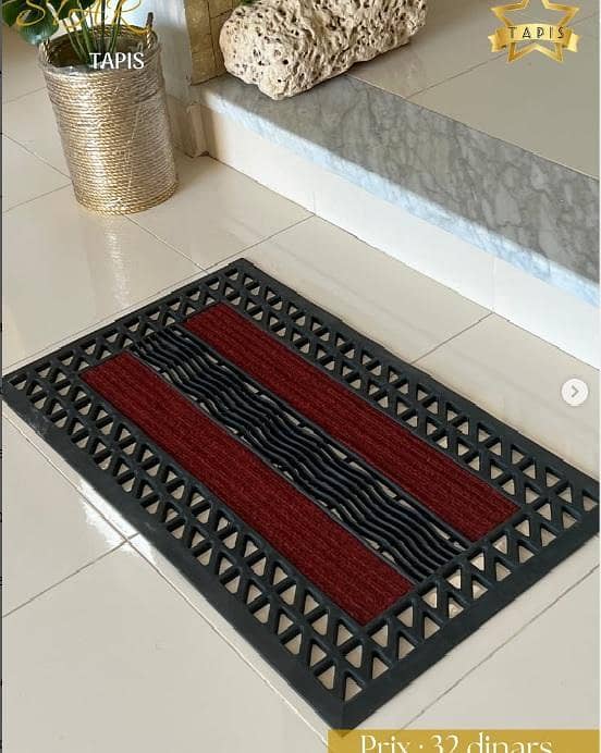 Durable Heavy Duty Front Door Mat, Non-Slip and Absorbent Natural Rubber Entryway Doormat, Grey, 75x45 inches for Easy Cleaning