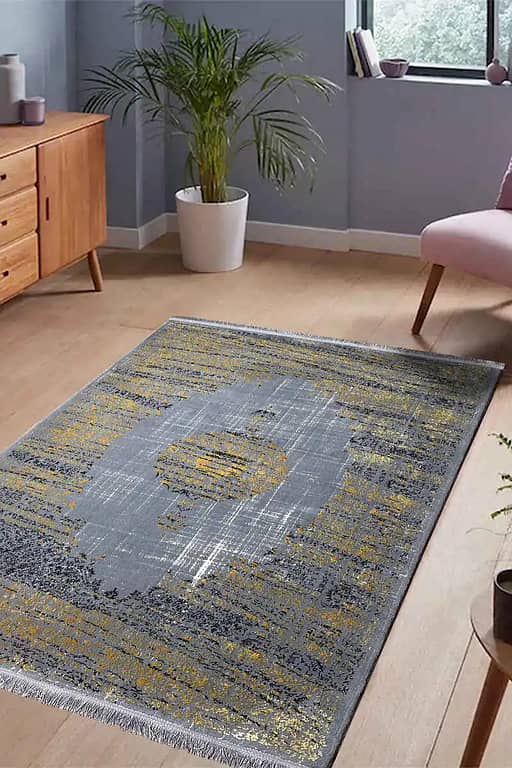 Antique Allure Rug - Vintage Turkish-Inspired Colorful Area Rug, Washable, Suitable for Living Room, Bedroom, Playroom, Office, Kitchen, Stone/Grey, 3 x 5 Feet