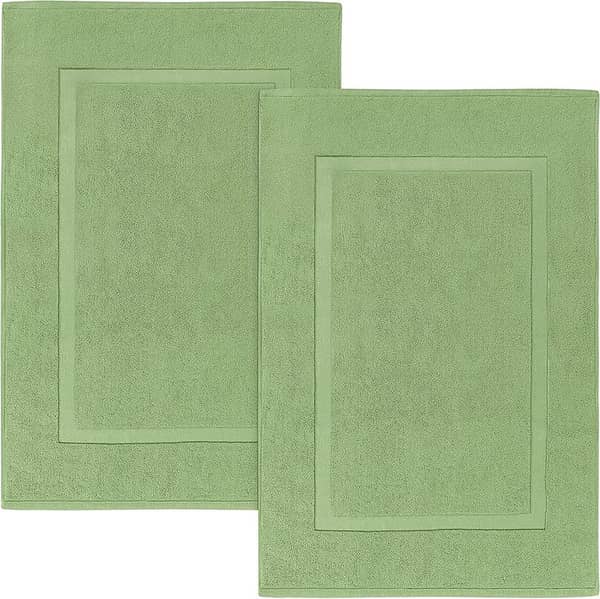 Hearth & Harbor 2-Pack Cotton Bath Mats 20” x 34” for Bathroom, Hotel, Kitchen, Shower & Spa - Anti-Slip and Machine Washable