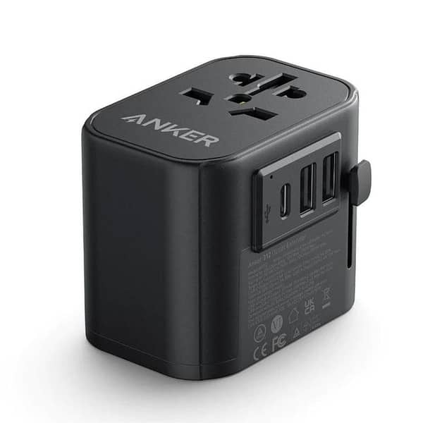 Anker A9212 30W 4-in-1 Travel Adapter with USB-C and USB Ports for Worldwide Charging