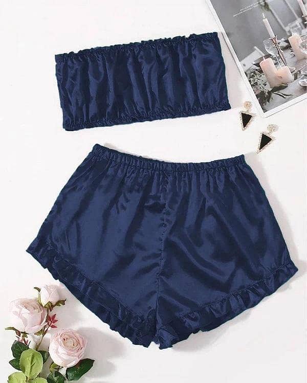 Silk Wear Women's Satin Cami and Shorts Set - Lightweight Nightwear for Comfortable Sleep