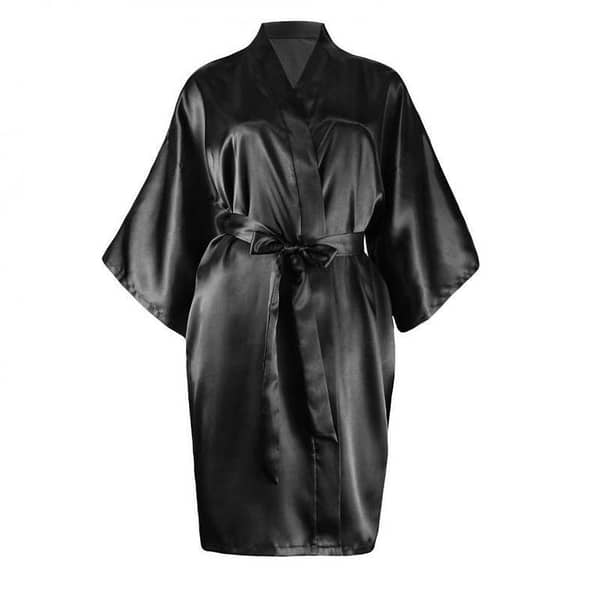 Silk Wear BI-015 Women's 1-Piece Silk Satin Nighty with Robe and Short Gown Lingerie Set for Sleepwear and Bridal Occasions