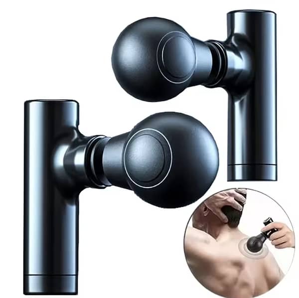 AllExtreme 2025 USB Mini Massage Gun for Muscle Relaxation - Portable Vibrating Fitness Equipment with 20 Speed Settings and 4 Massage Heads
