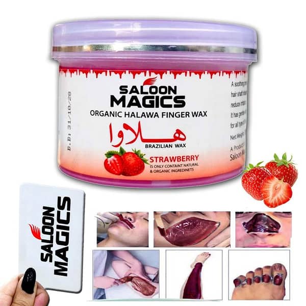 Halawa Finger Wax Pack with Applicator Card - 150g Organic Wax for Easy Use