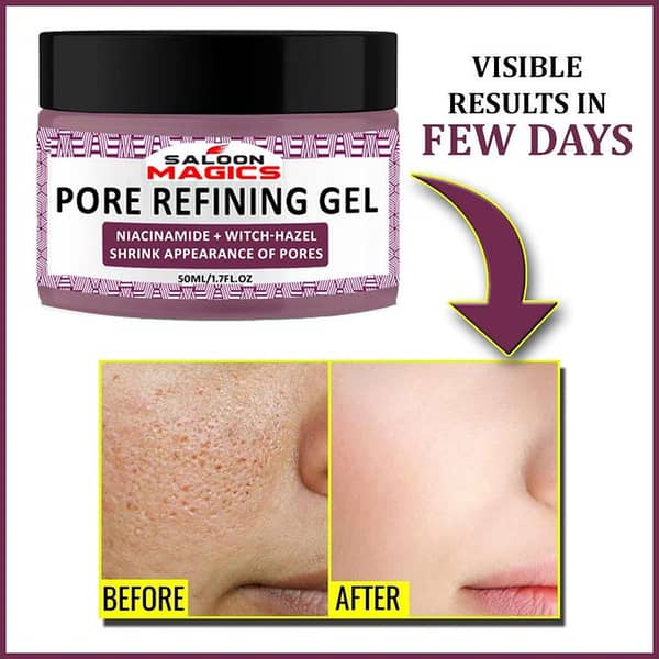 SALOON MAGICS Pore Refining Gel with Niacinamide and Witch Hazel, 50g - Professional Treatment for Smoother Skin
