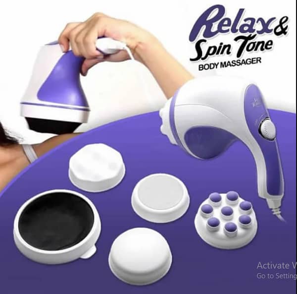 5-in-1 Relax and Spin Tone Massager for Full Body Relief, Effective for Face, Back, Neck, Legs, and Muscle Recovery, Portable and Adjustable Speed Massager